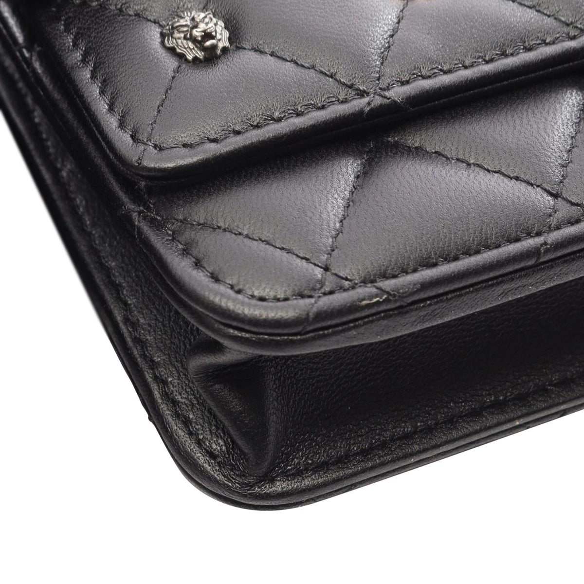 Chanel CC Quilted Lambskin Icon Wallet on Chain — Black