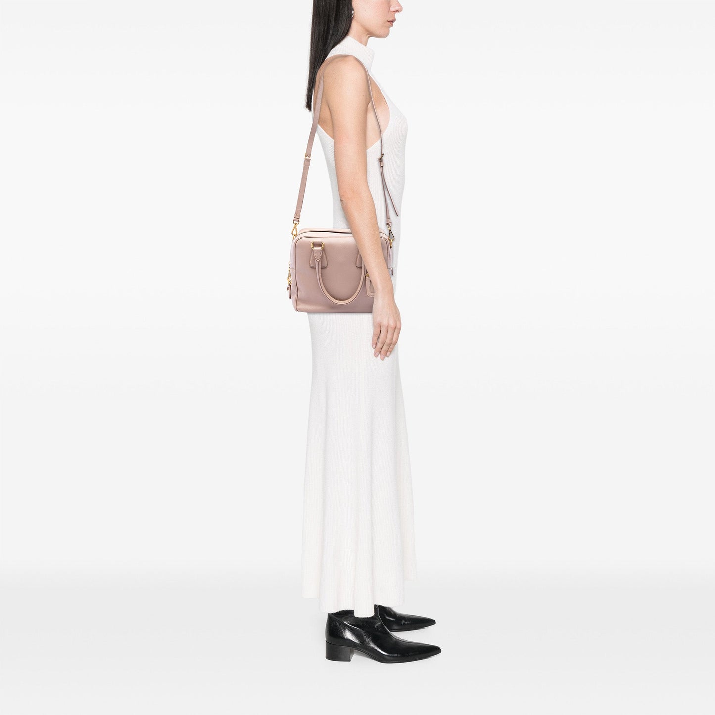 Prada Small Saffiano Square Bauletto Satchel