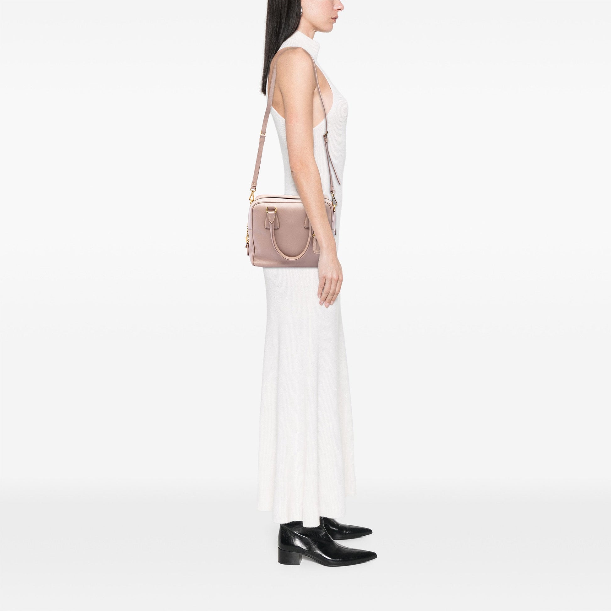 Prada Small Saffiano Square Bauletto Satchel