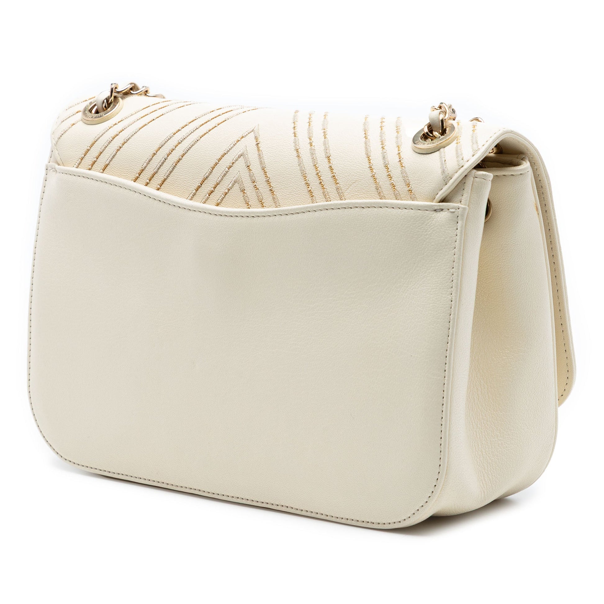 Chanel Large Chevron Sheepskin Subtle Flap