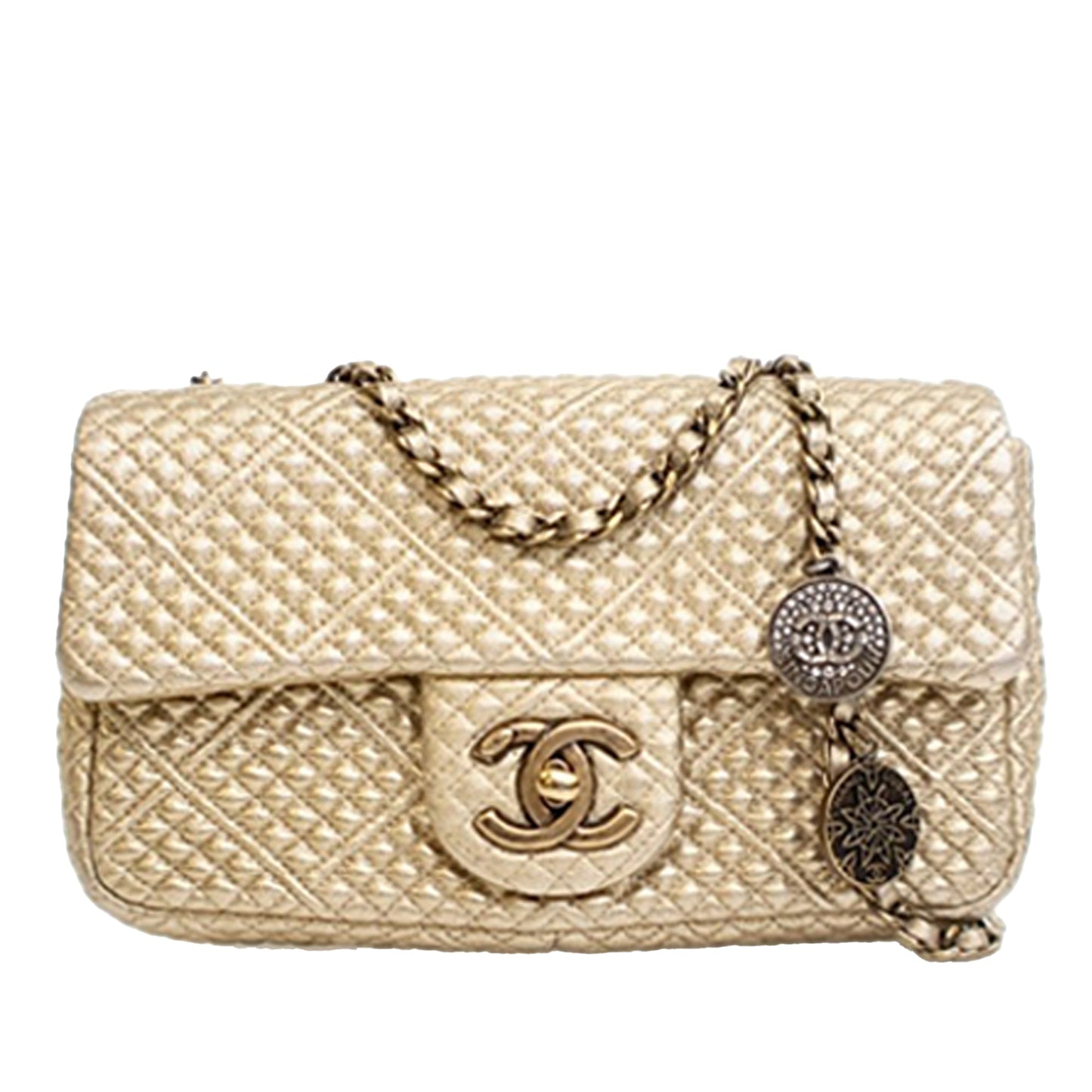 Chanel Small Micro Quilted Metallic Lambskin Coin Flap