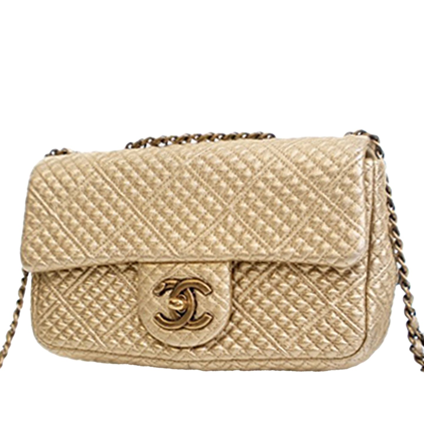Chanel Small Micro Quilted Metallic Lambskin Coin Flap