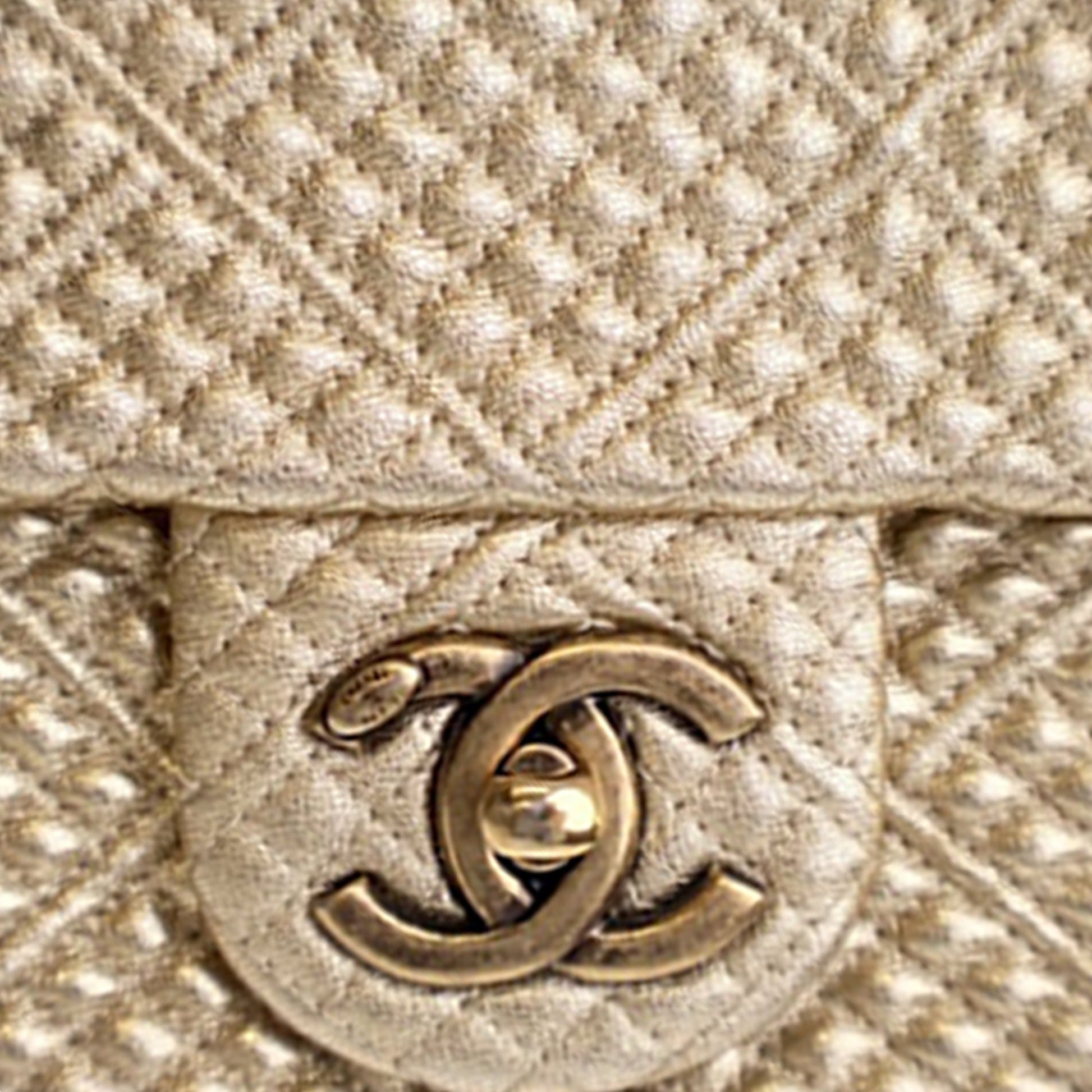 Chanel Small Micro Quilted Metallic Lambskin Coin Flap