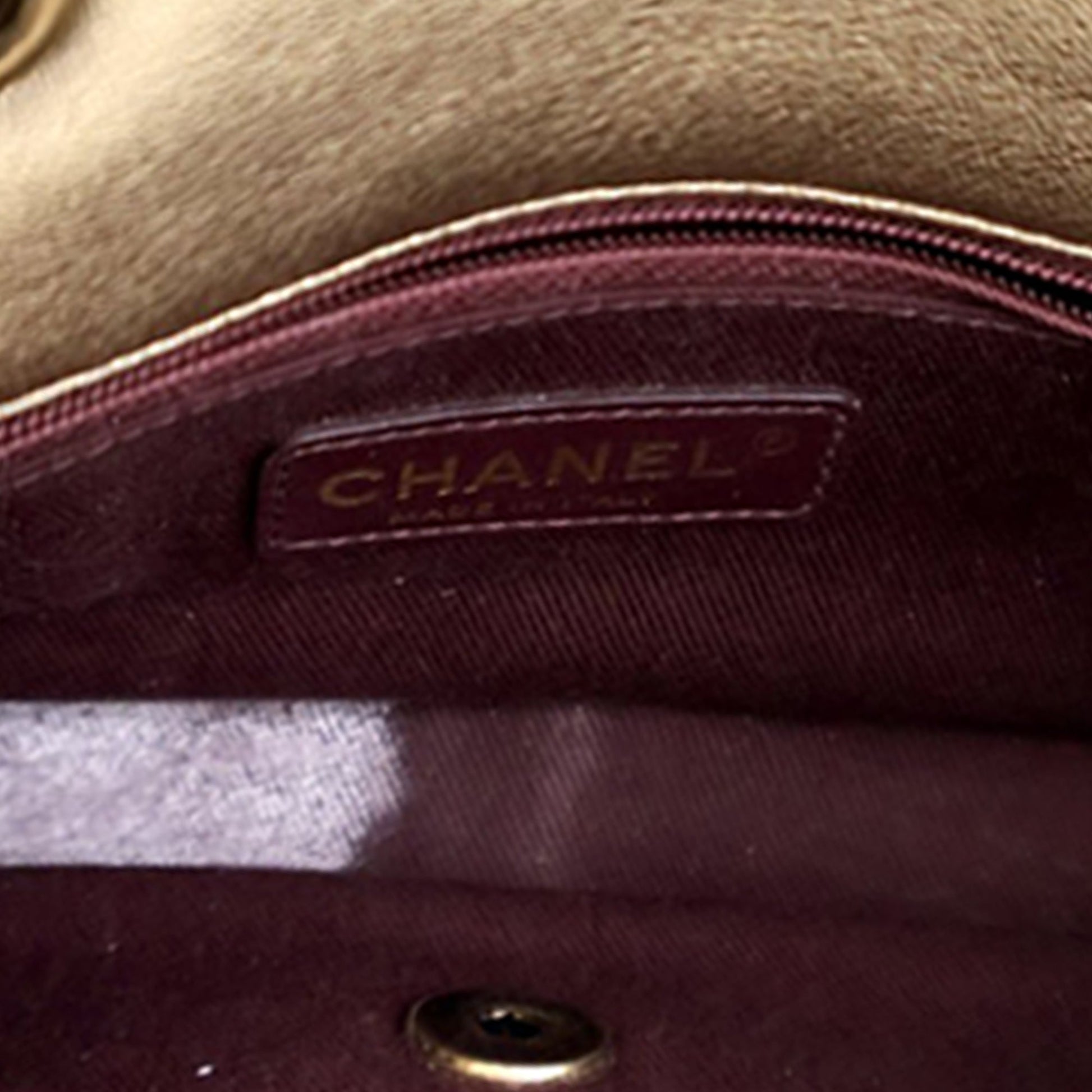 Chanel Small Micro Quilted Metallic Lambskin Coin Flap