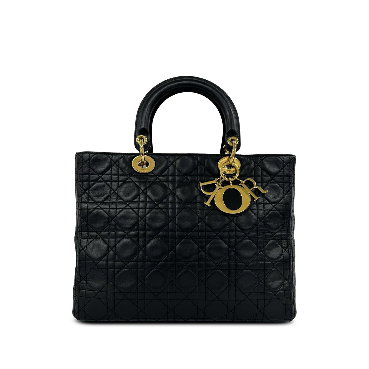 Dior Large Lambskin Cannage Lady Dior — Black