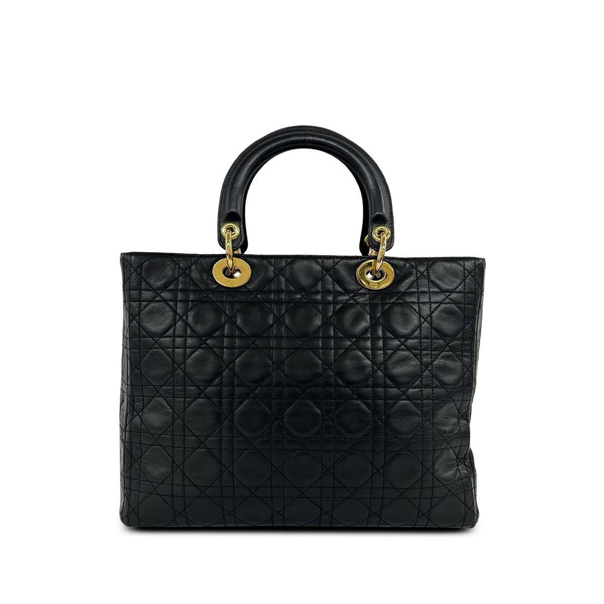 Dior Large Lambskin Cannage Lady Dior — Black