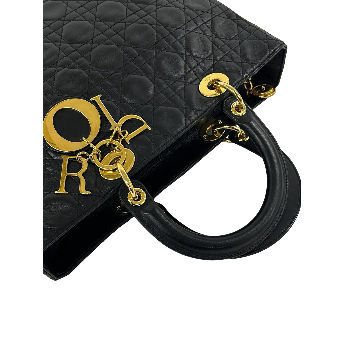 Dior Large Lambskin Cannage Lady Dior — Black