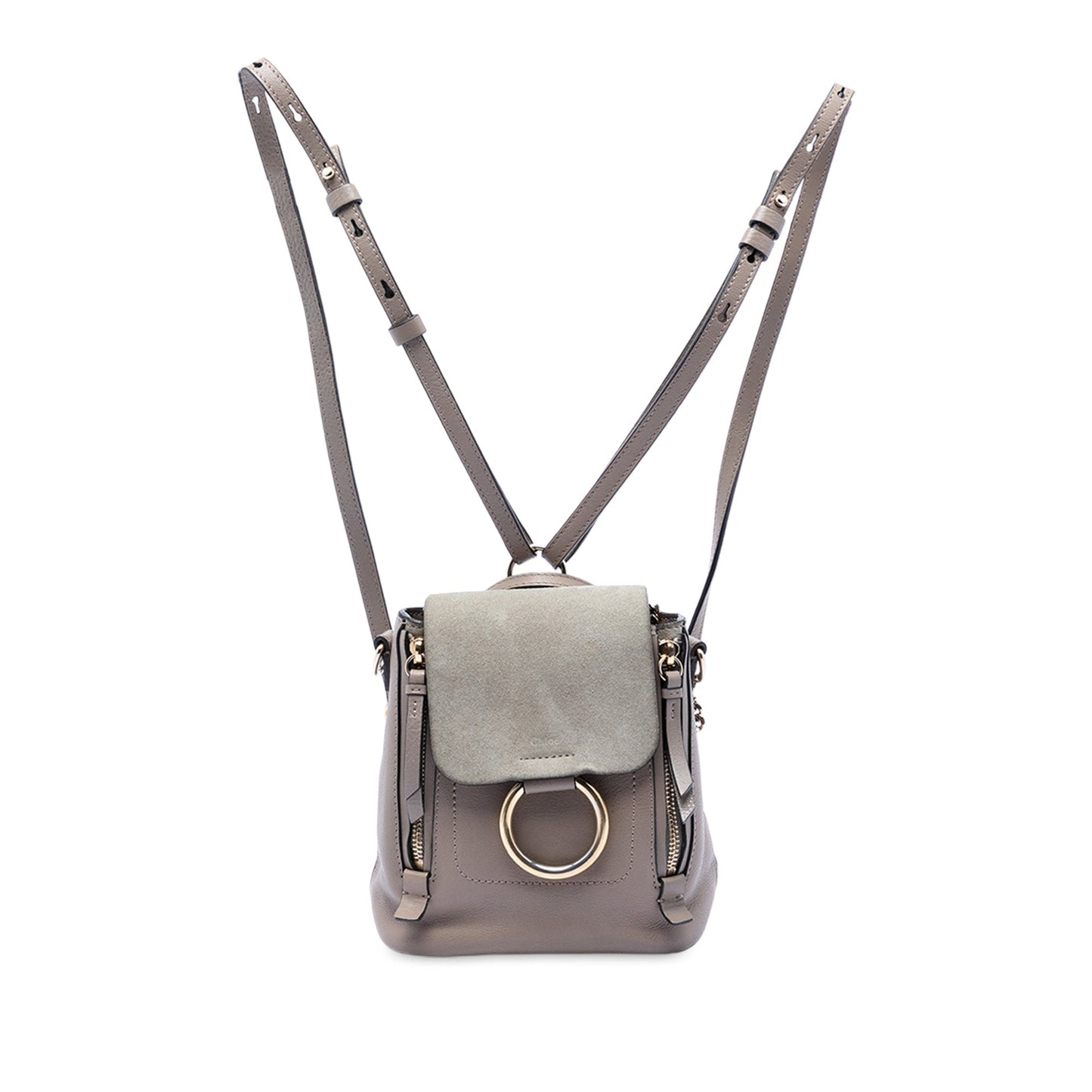 Chloé Mini Calfskin and Suede Faye Backpack
