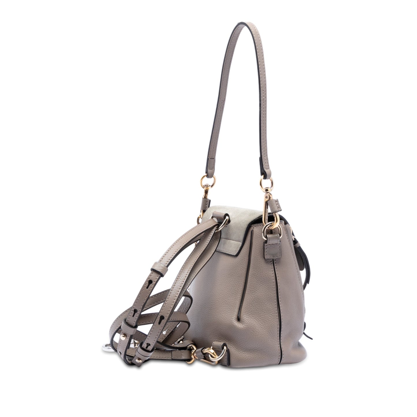 Chloé Mini Calfskin and Suede Faye Backpack