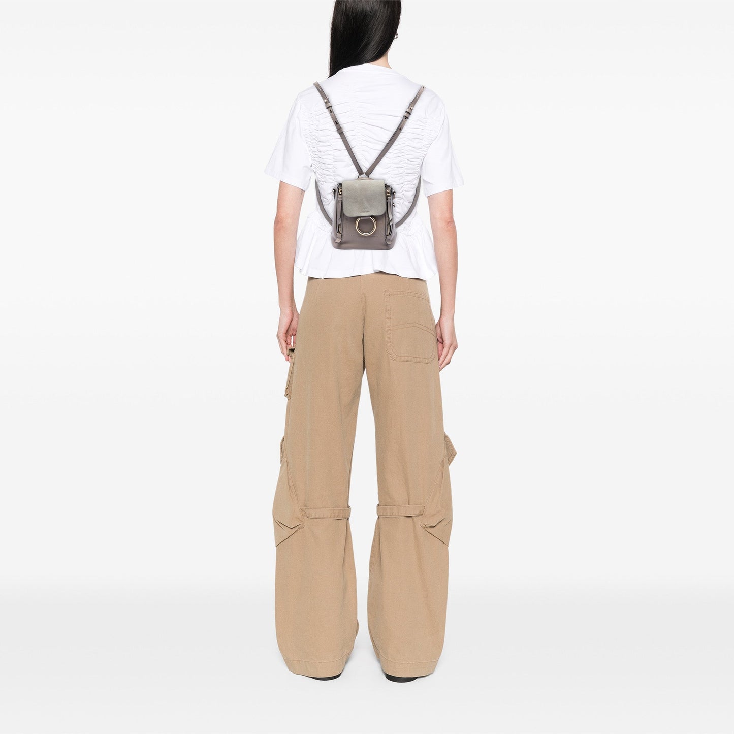 Chloé Mini Calfskin and Suede Faye Backpack