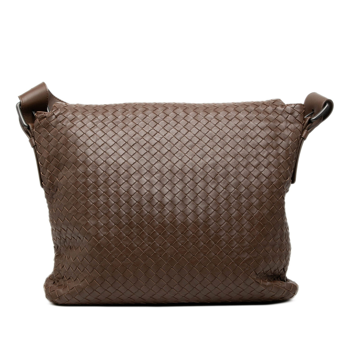 Bottega Veneta Nappa Intrecciato Messenger Bag — Brown