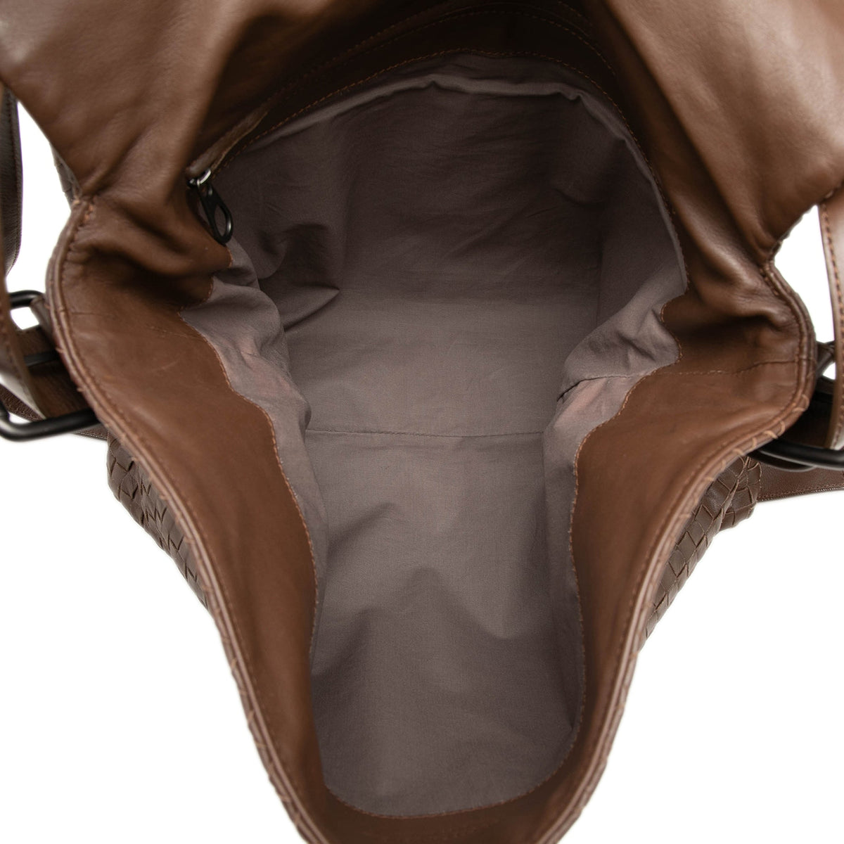 Bottega Veneta Nappa Intrecciato Messenger Bag — Brown