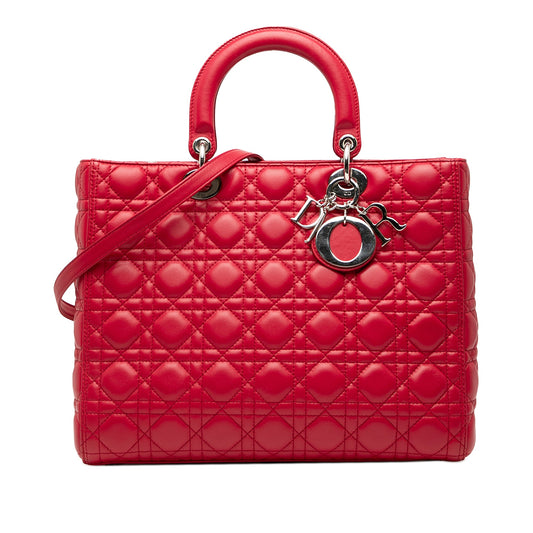 Dior Large Lambskin Cannage Lady Dior