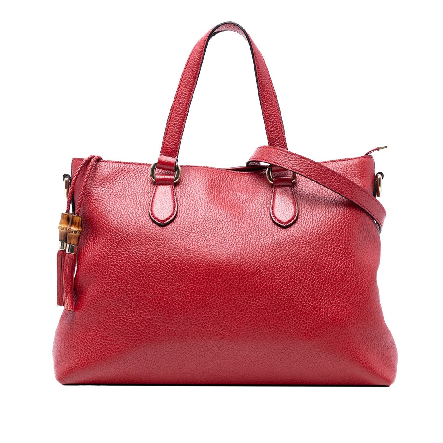 Gucci Leather Bamboo Tassel Satchel