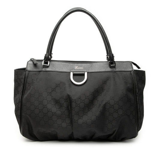 Gucci Large GG Nylon Abbey D Ring Tote
