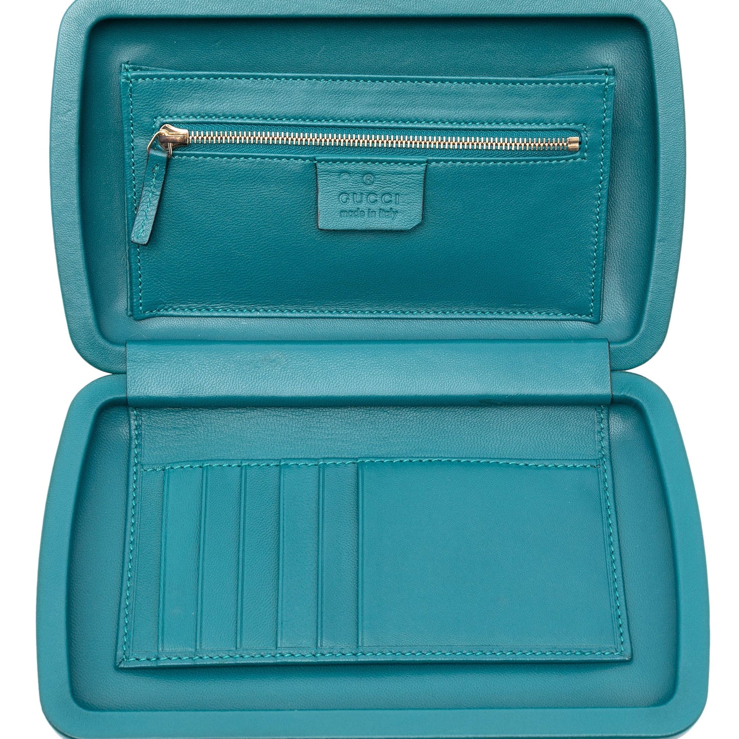 Gucci Suede Crystal Embellished Interlocking G Broadway Clutch