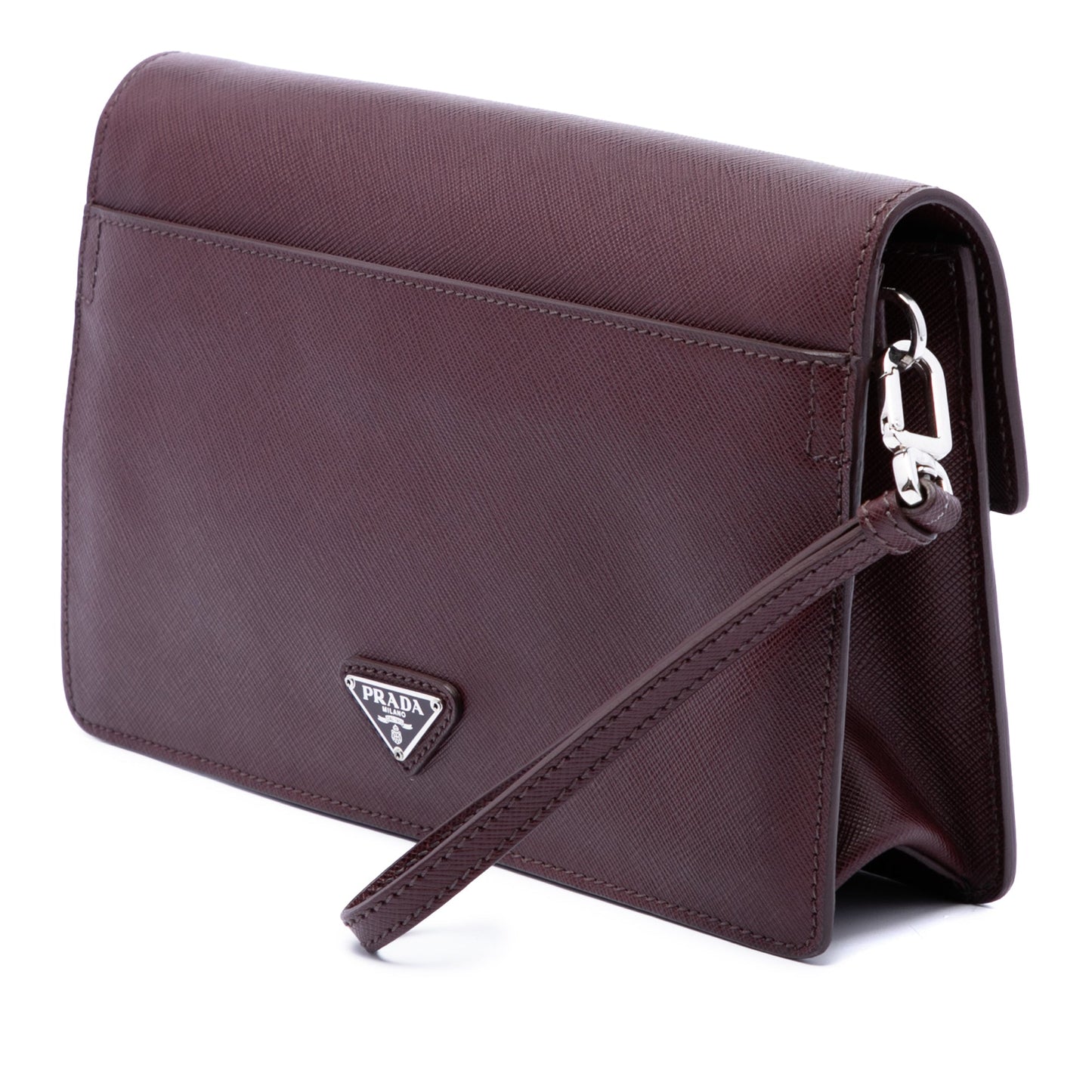 Prada Saffiano Push Lock Clutch