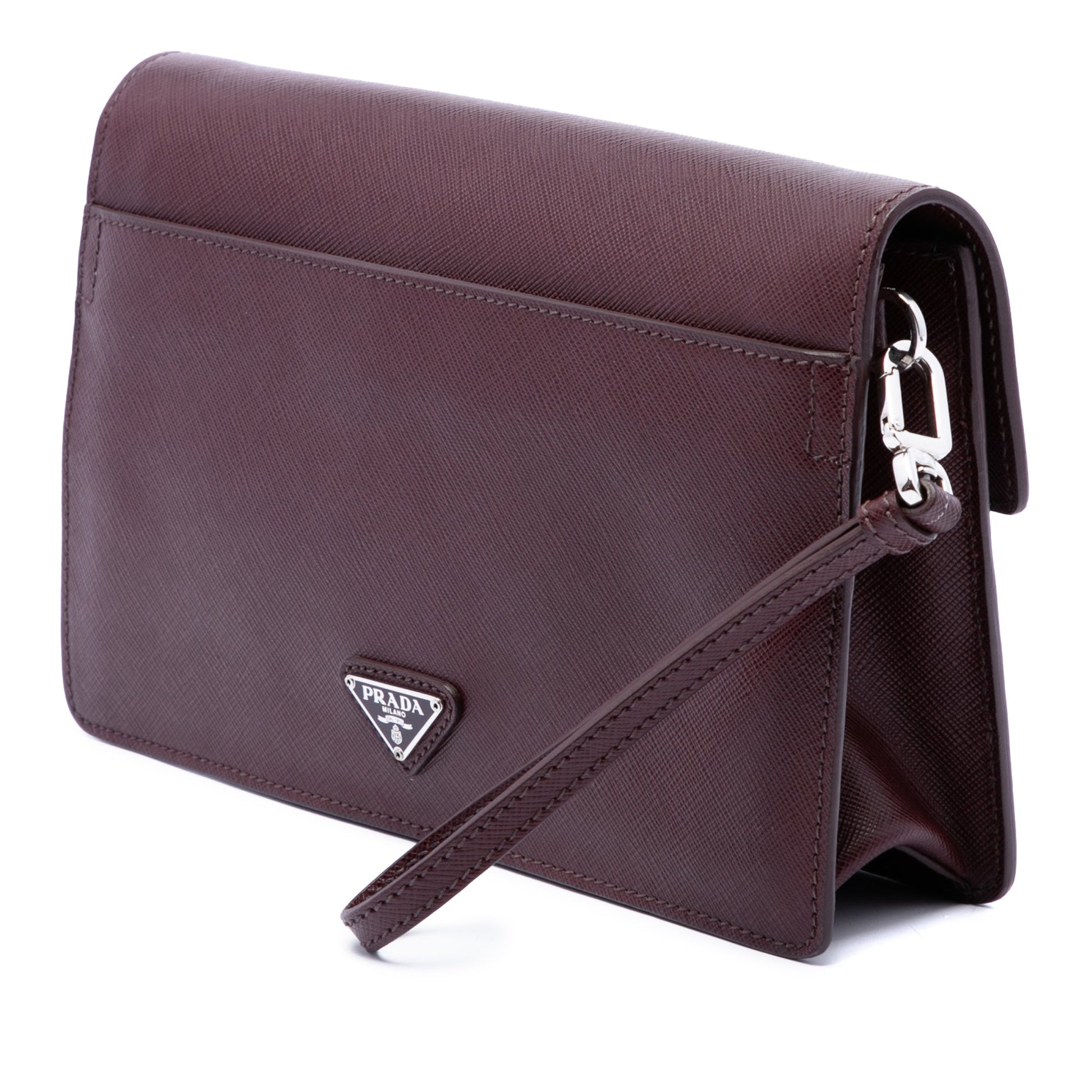 Prada Saffiano Push Lock Clutch