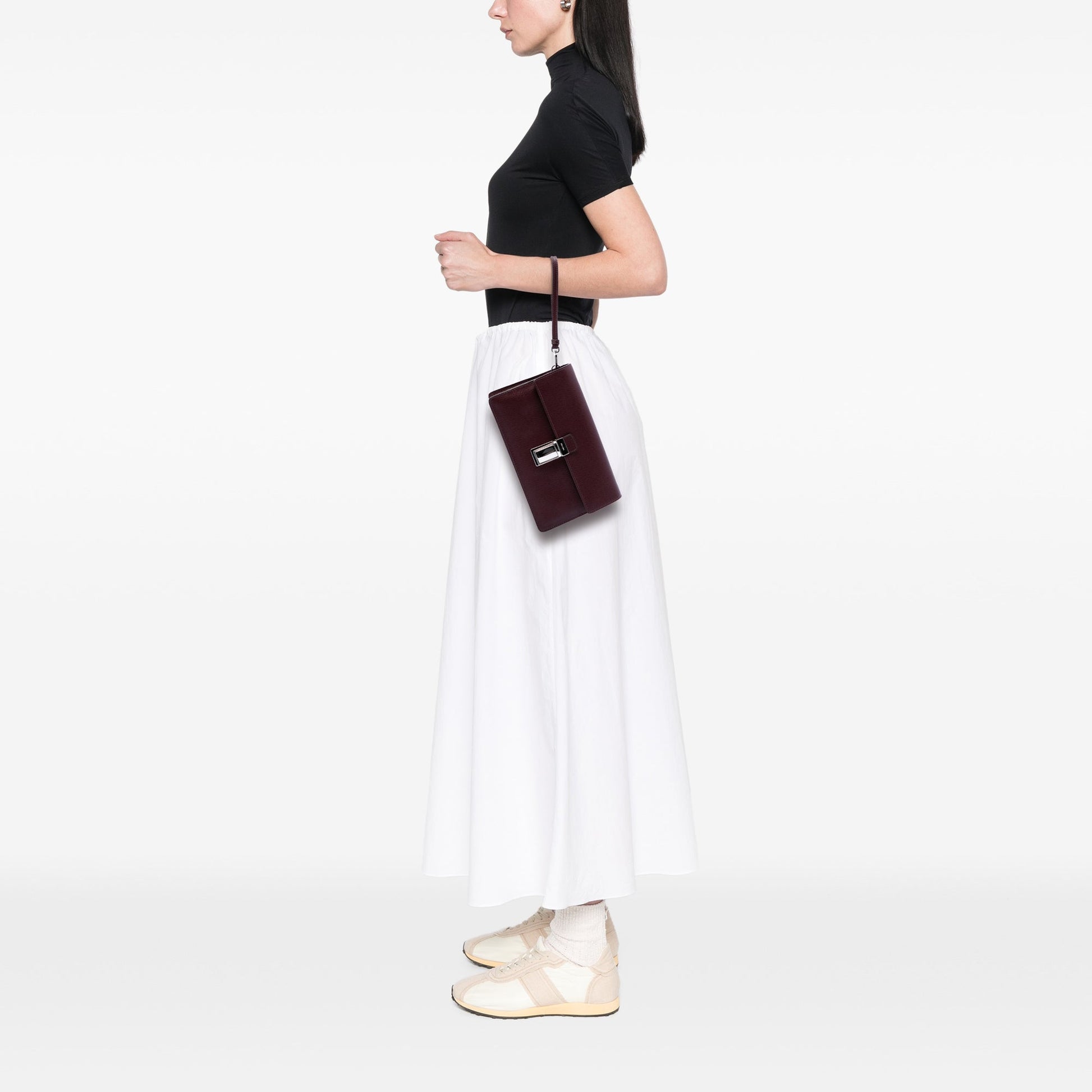 Prada Saffiano Push Lock Clutch