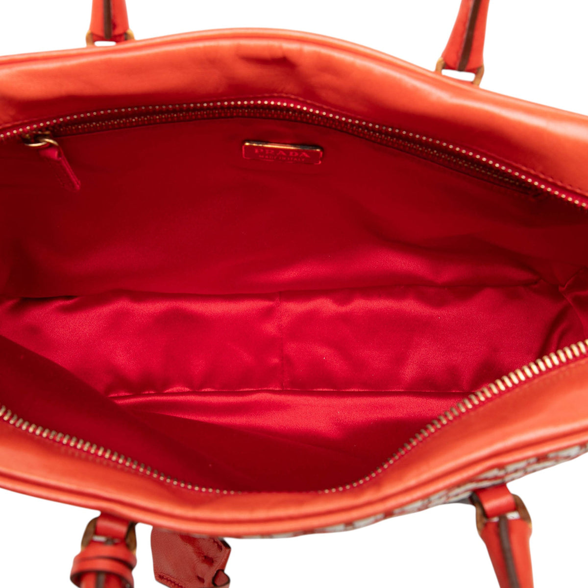 Prada Woven Goatskin Madras Bauletto Handbag — White