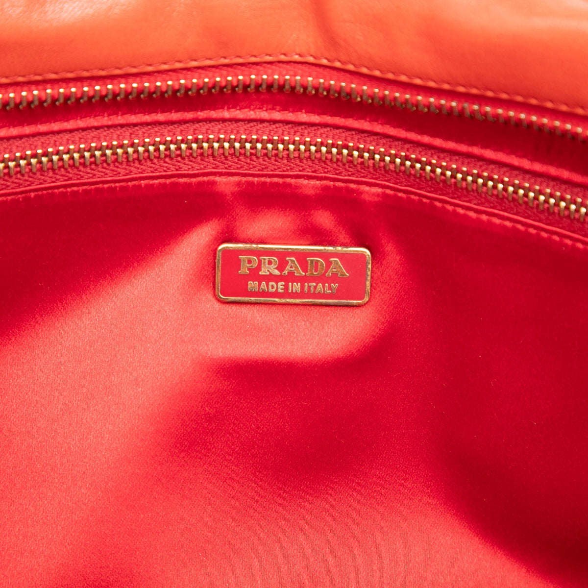 Prada Woven Goatskin Madras Bauletto Handbag — White