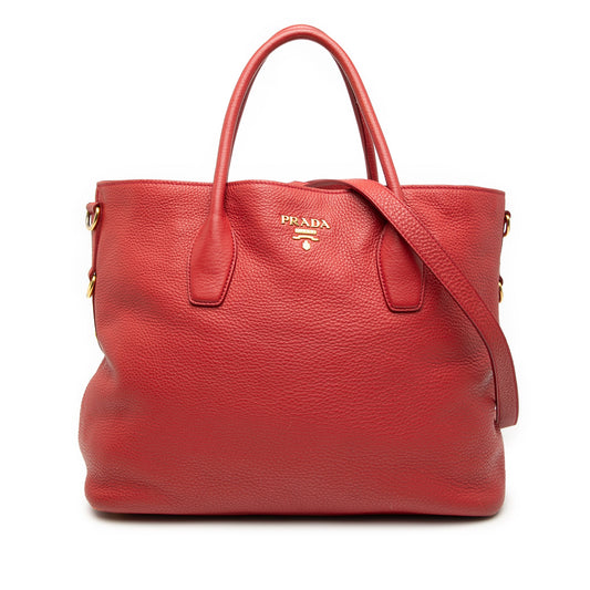 Prada Vitello Daino Open Convertible Tote
