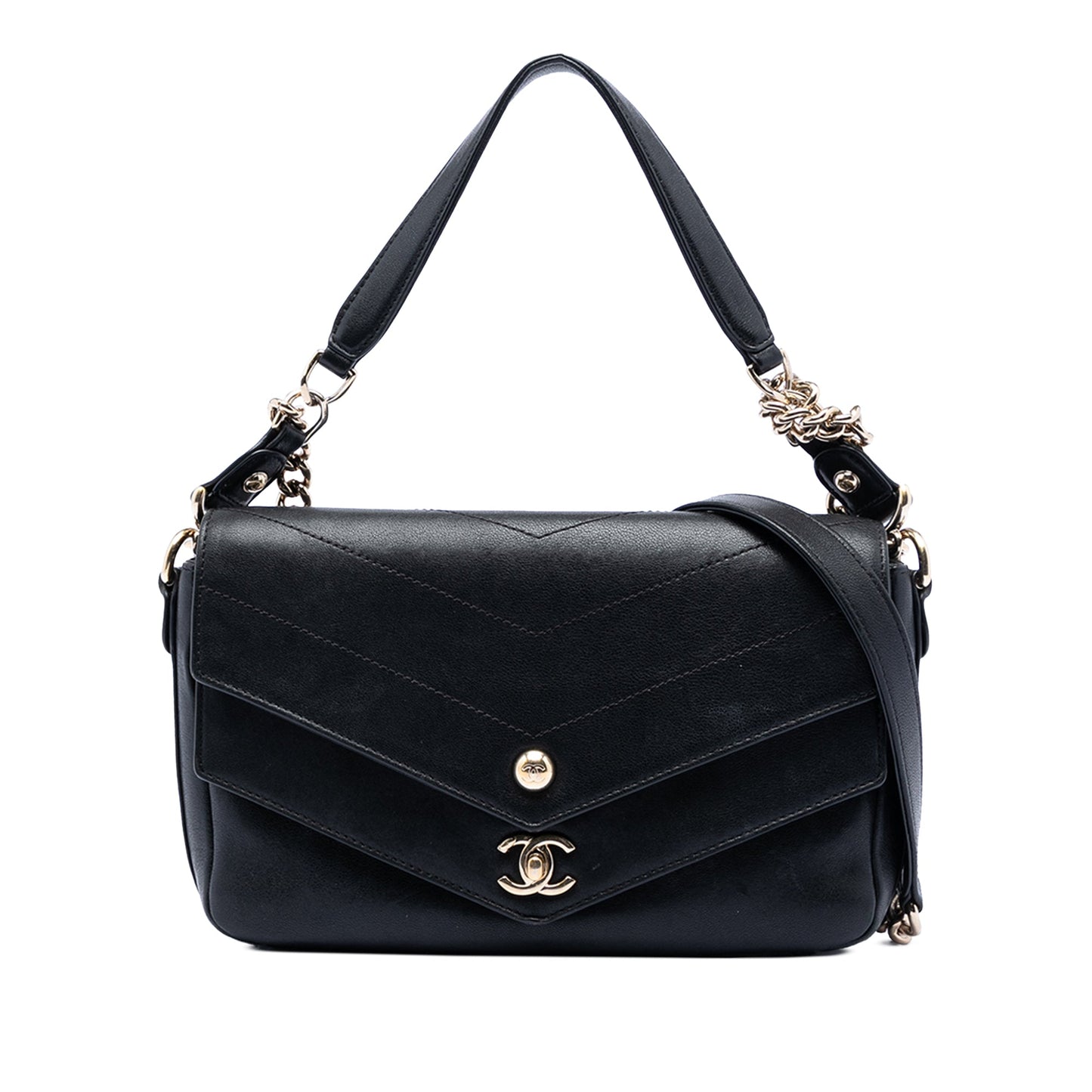 Mini Quilted Sheepskin Double Chevron Flap