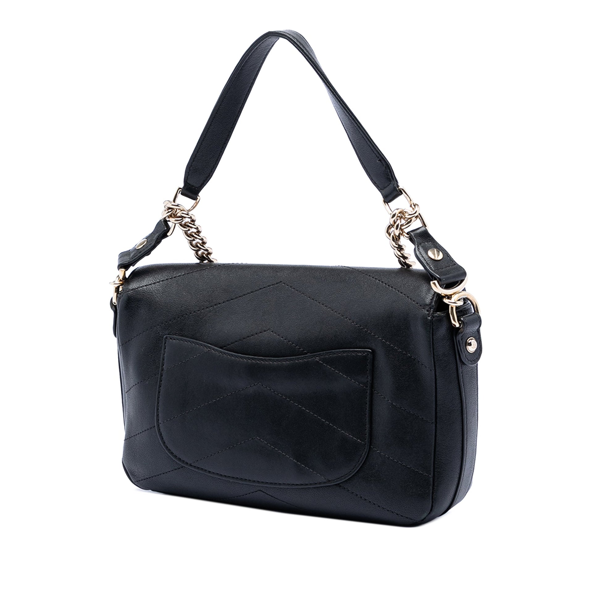 Mini Quilted Sheepskin Double Chevron Flap