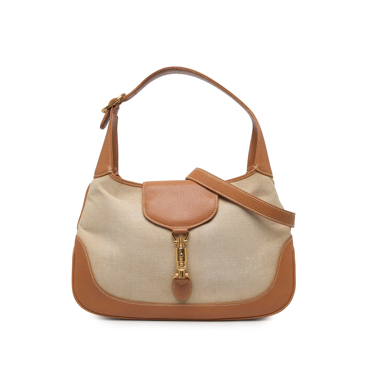 Gucci Medium Canvas Jackie 1961 Crossbody — Beige
