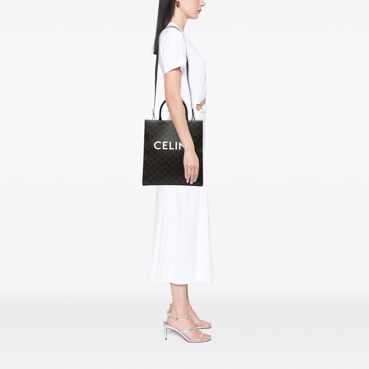 Celine Medium Triomphe Coated Canvas Vertical Cabas Tote