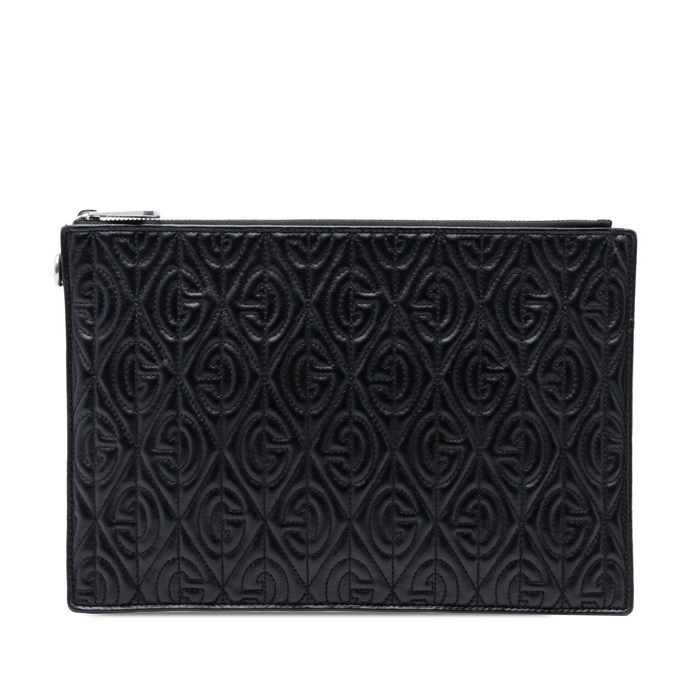 Gucci Quilted Leather G Rhombus Zip Clutch