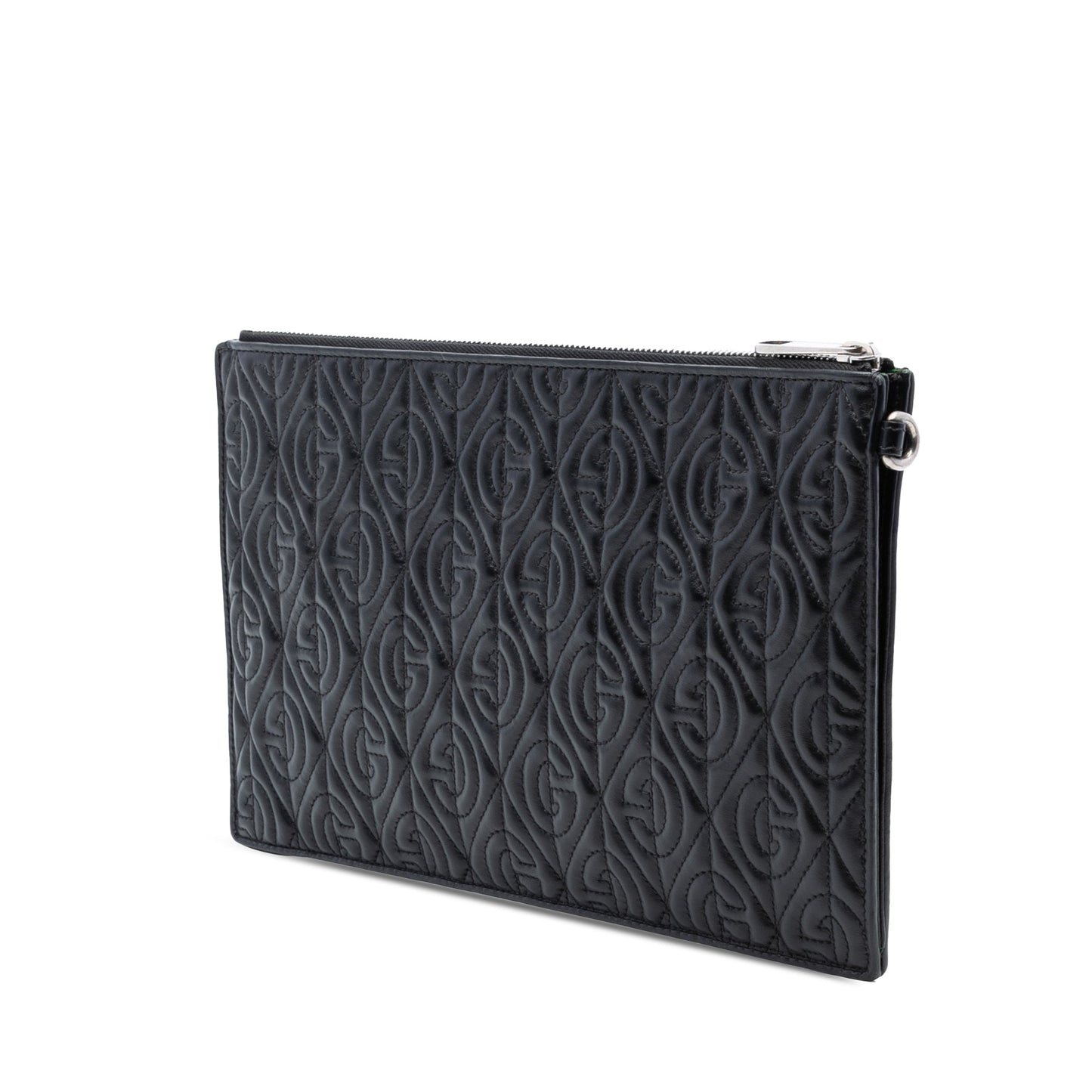 Gucci Quilted Leather G Rhombus Zip Clutch