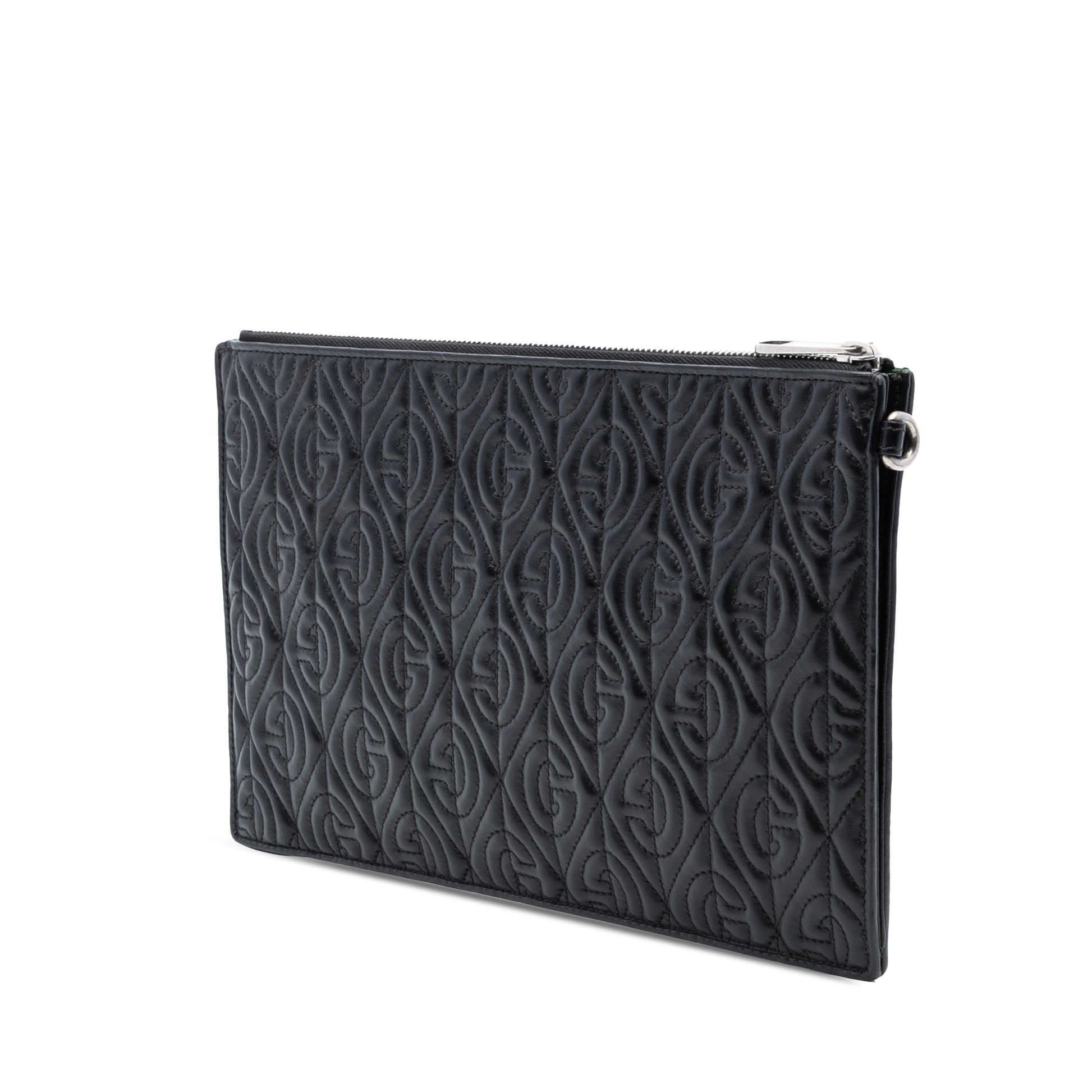 Gucci Quilted Leather G Rhombus Zip Clutch