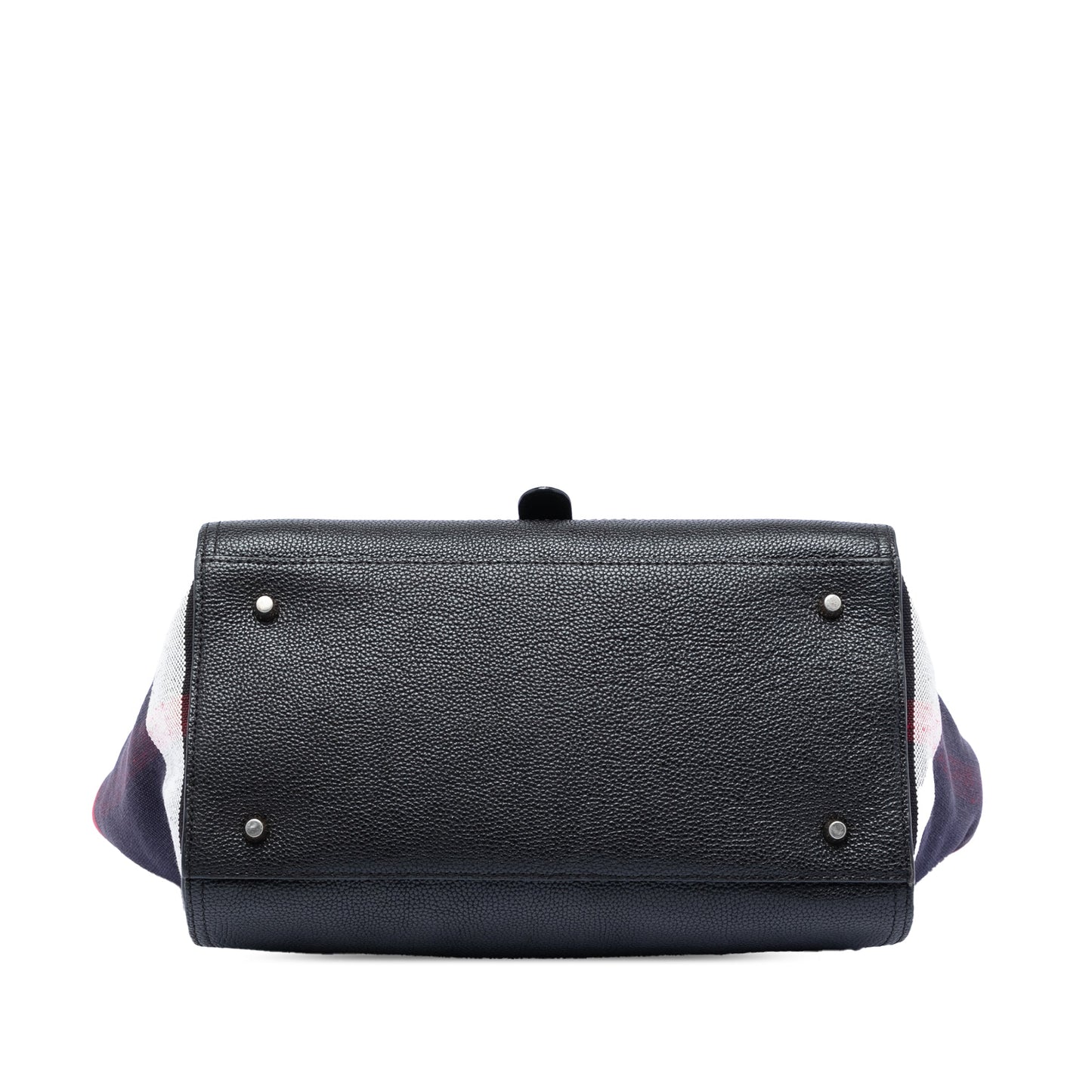 Burberry Leather and Mega Check Canvas Harcourt Satchel