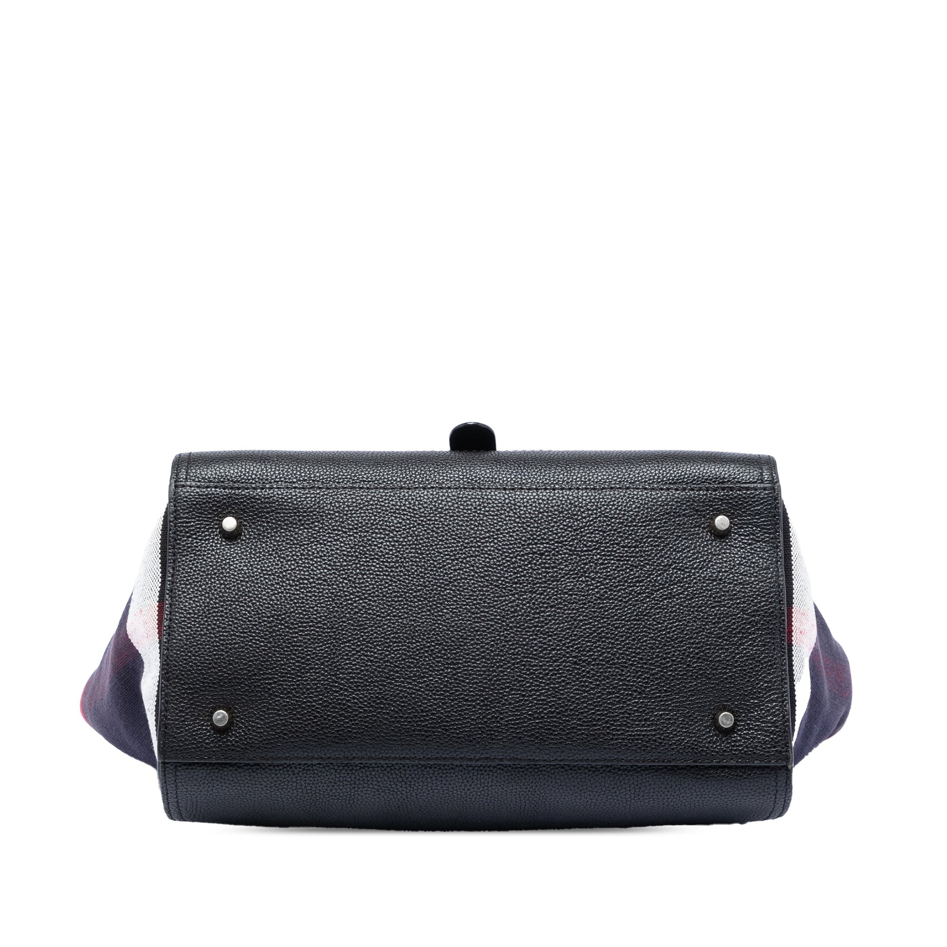 Burberry Leather and Mega Check Canvas Harcourt Satchel