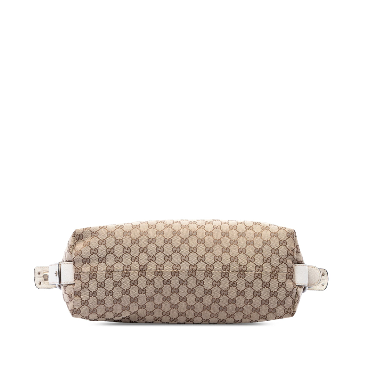 Gucci Medium GG Canvas Bamboo Bar Tote — Beige