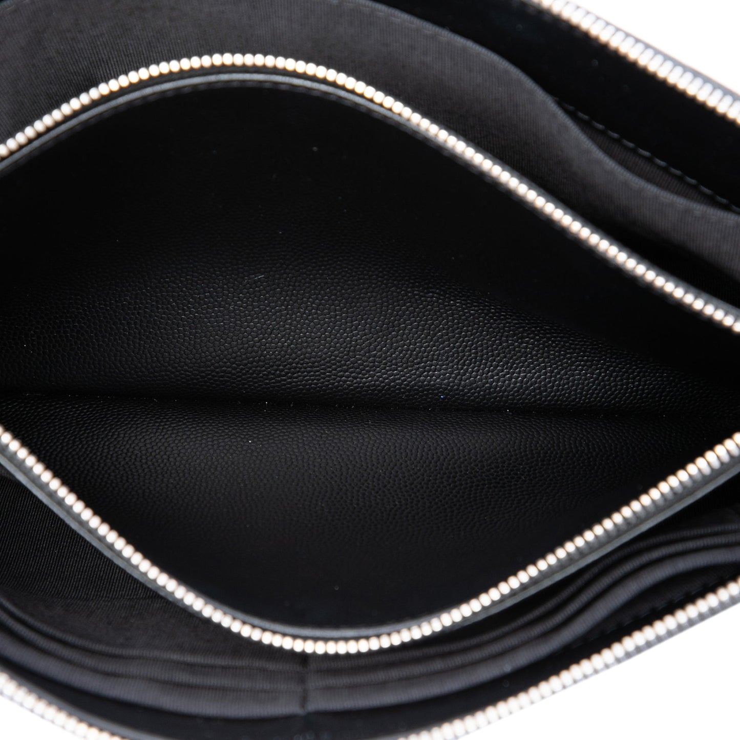 Chanel CC Chevron Caviar Zip Clutch