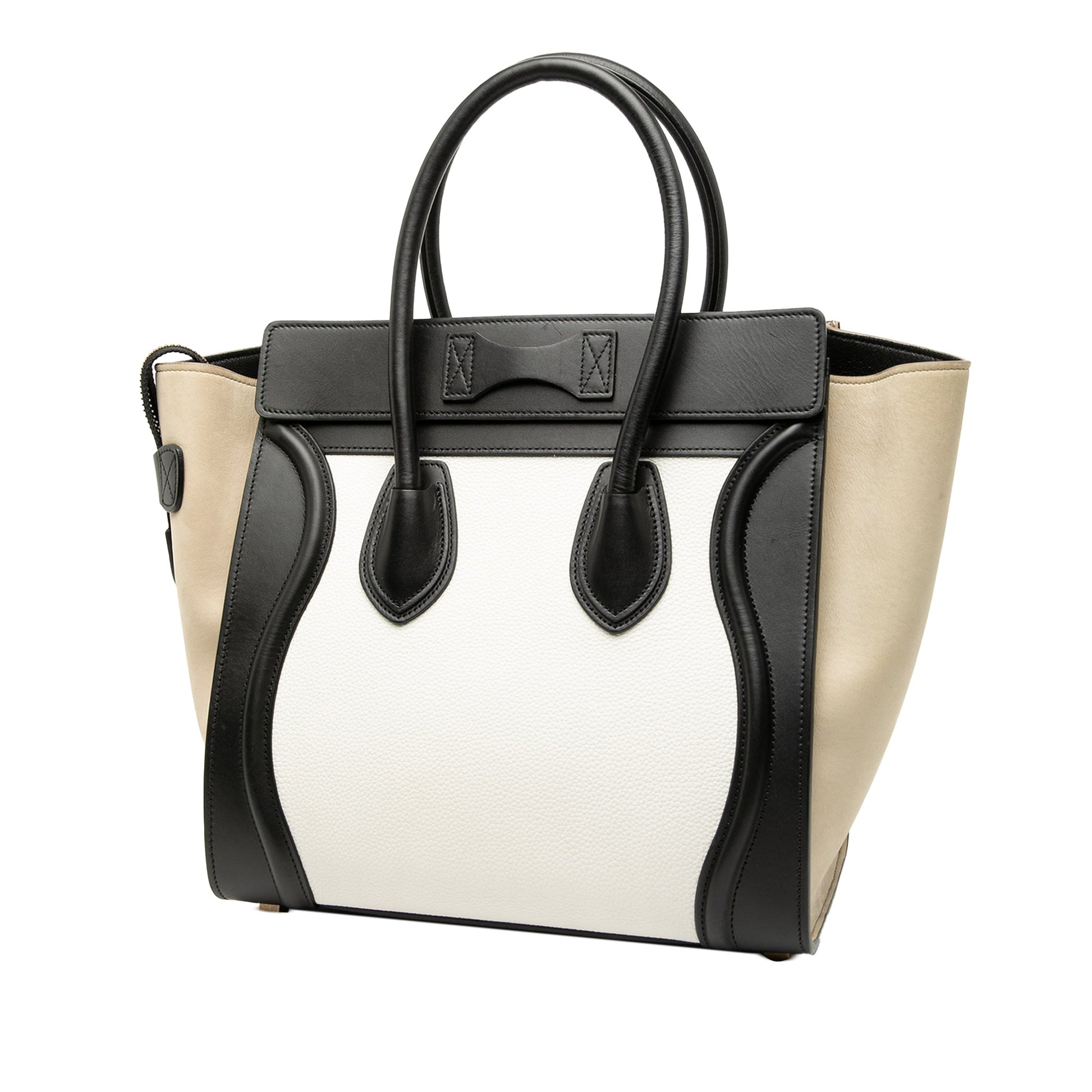Celine Micro Tricolor Leather Luggage Tote