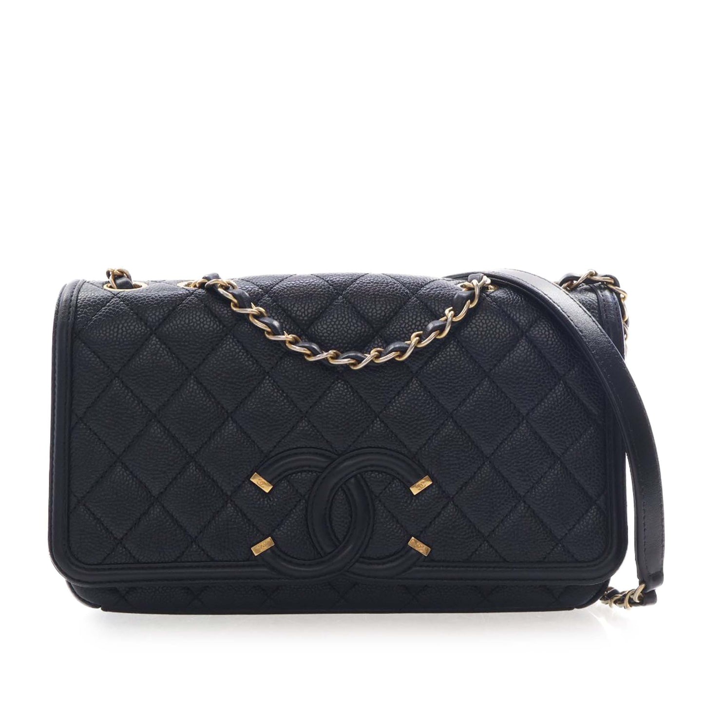 Chanel Medium Quilted Caviar CC Filigree Flap