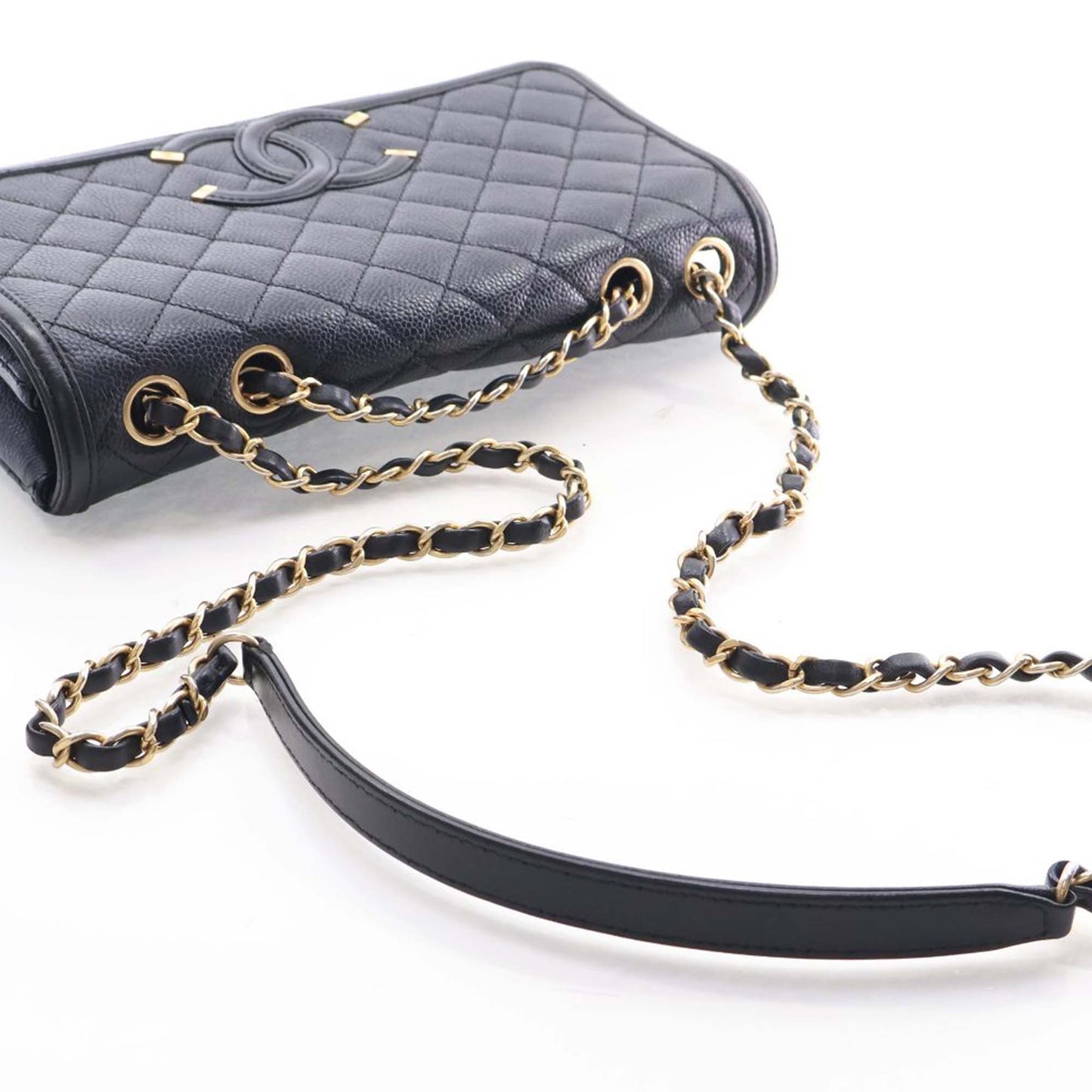 Chanel Medium Quilted Caviar CC Filigree Flap