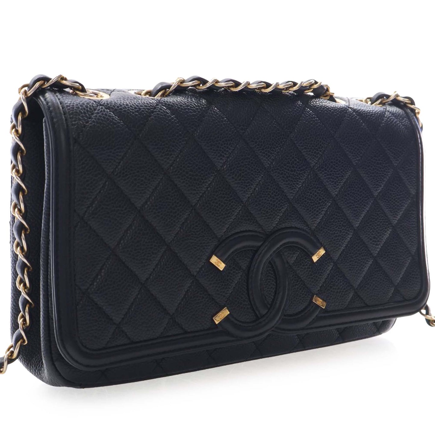Chanel Medium Quilted Caviar CC Filigree Flap