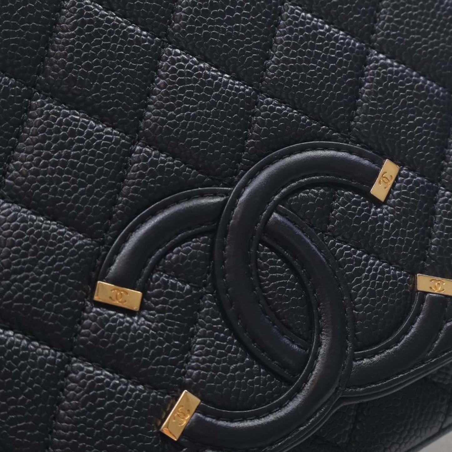 Chanel Medium Quilted Caviar CC Filigree Flap