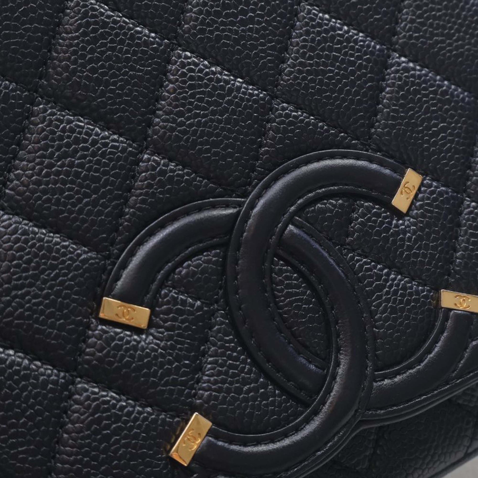 Chanel Medium Quilted Caviar CC Filigree Flap