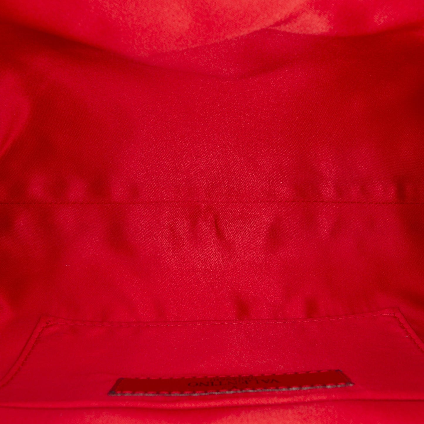 Valentino Satin Pearl Embellished Frame Clutch on Chain