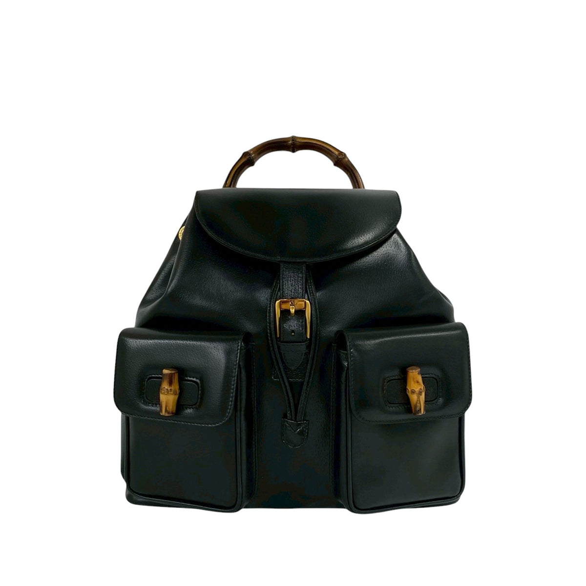 Gucci Large Calfskin Bamboo Drawstring Backpack