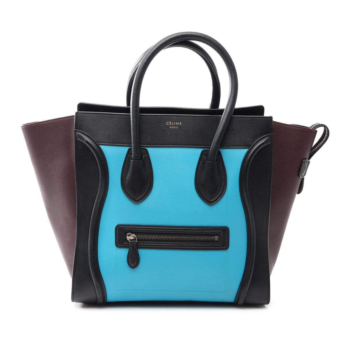 Celine Mini Tricolor Leather Luggage Tote