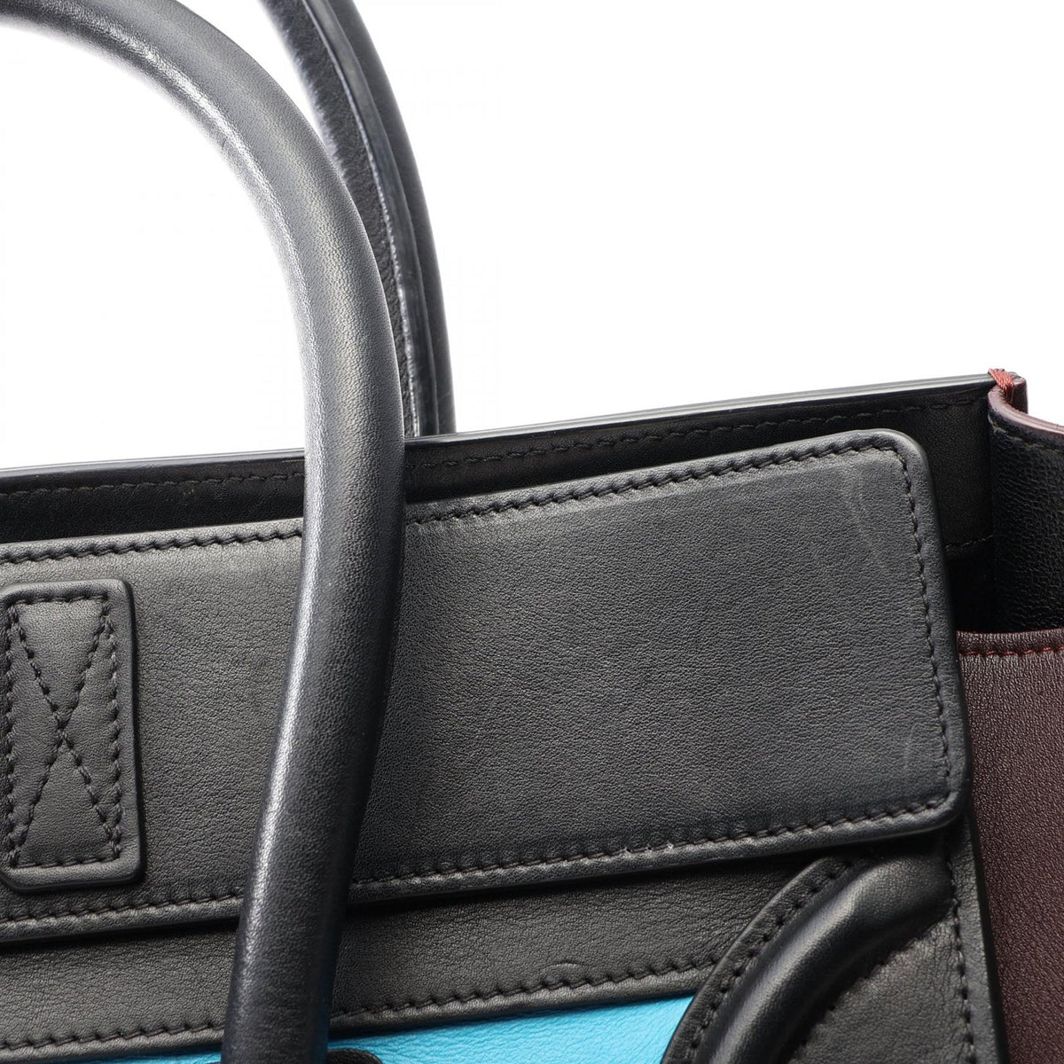 Celine Mini Tricolor Leather Luggage Tote