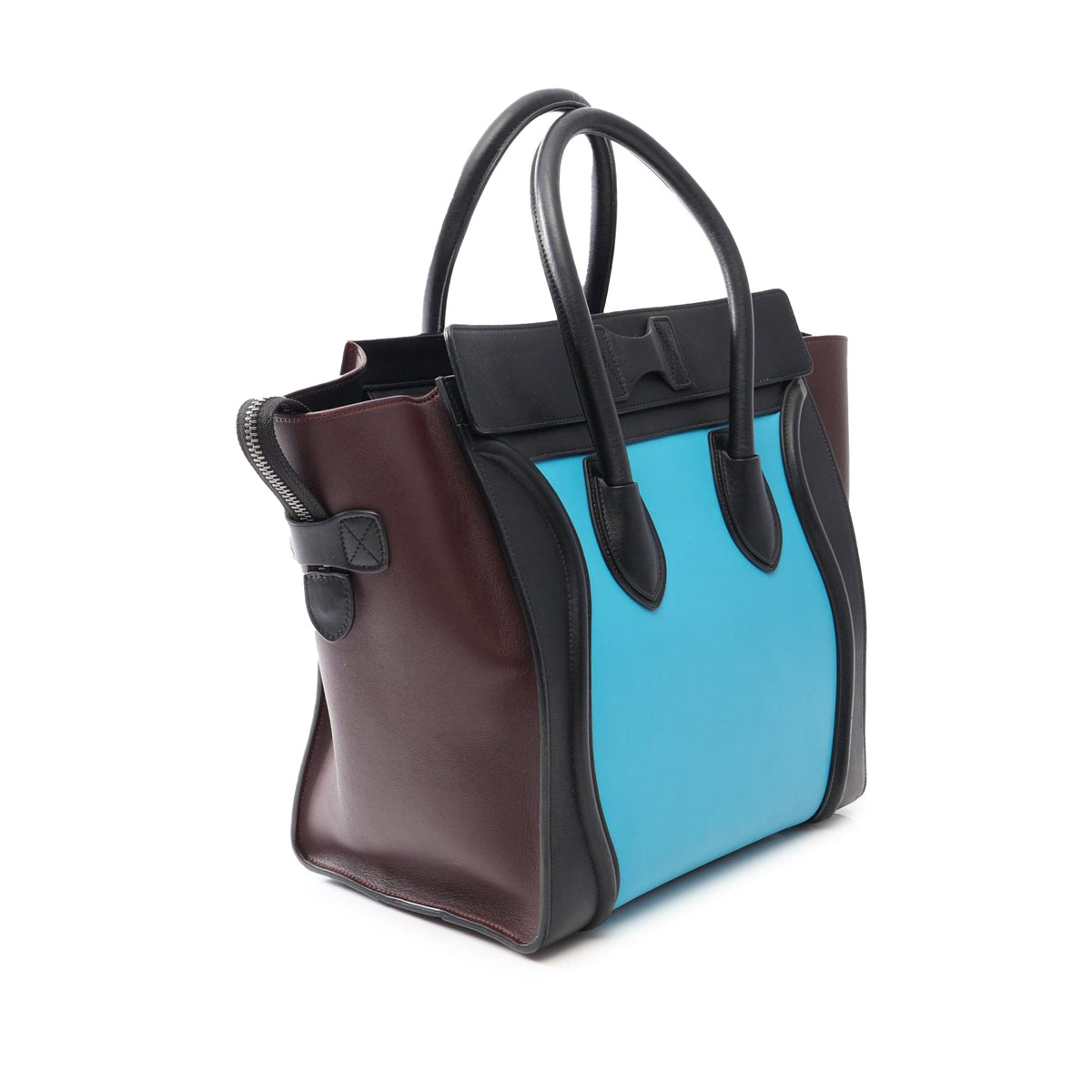 Celine Mini Tricolor Leather Luggage Tote