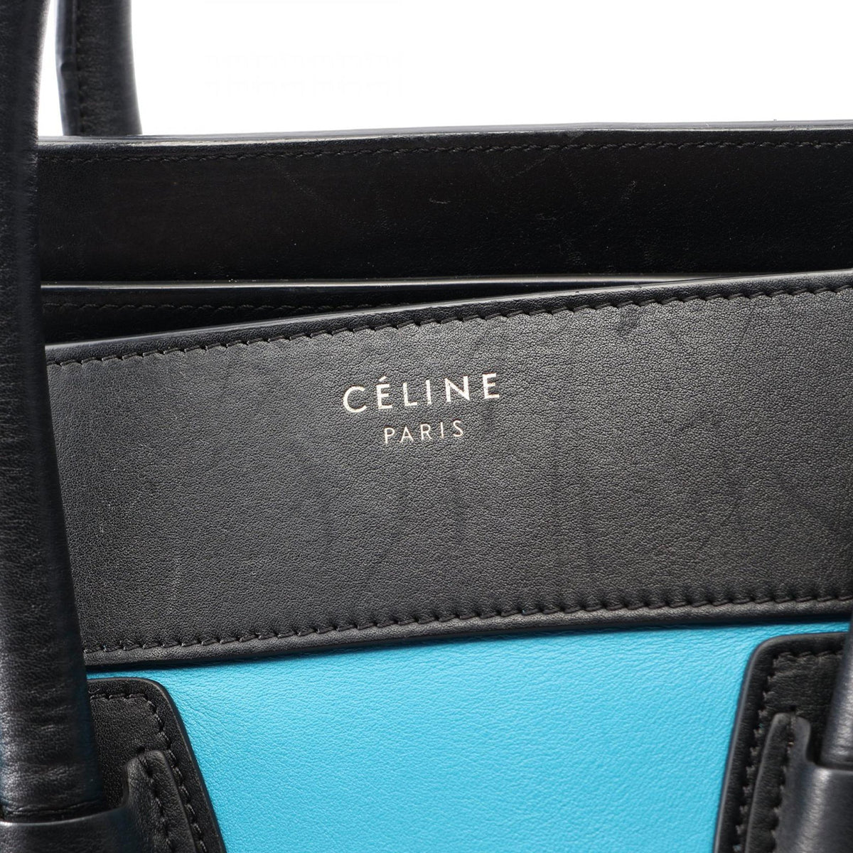 Celine Mini Tricolor Leather Luggage Tote