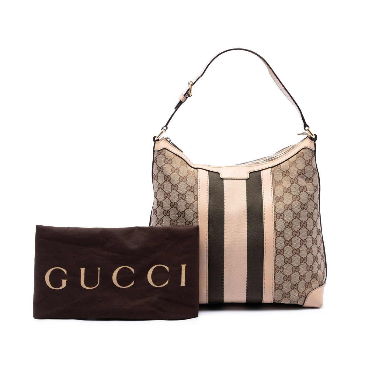 Gucci Medium GG Canvas Web Shoulder Bag